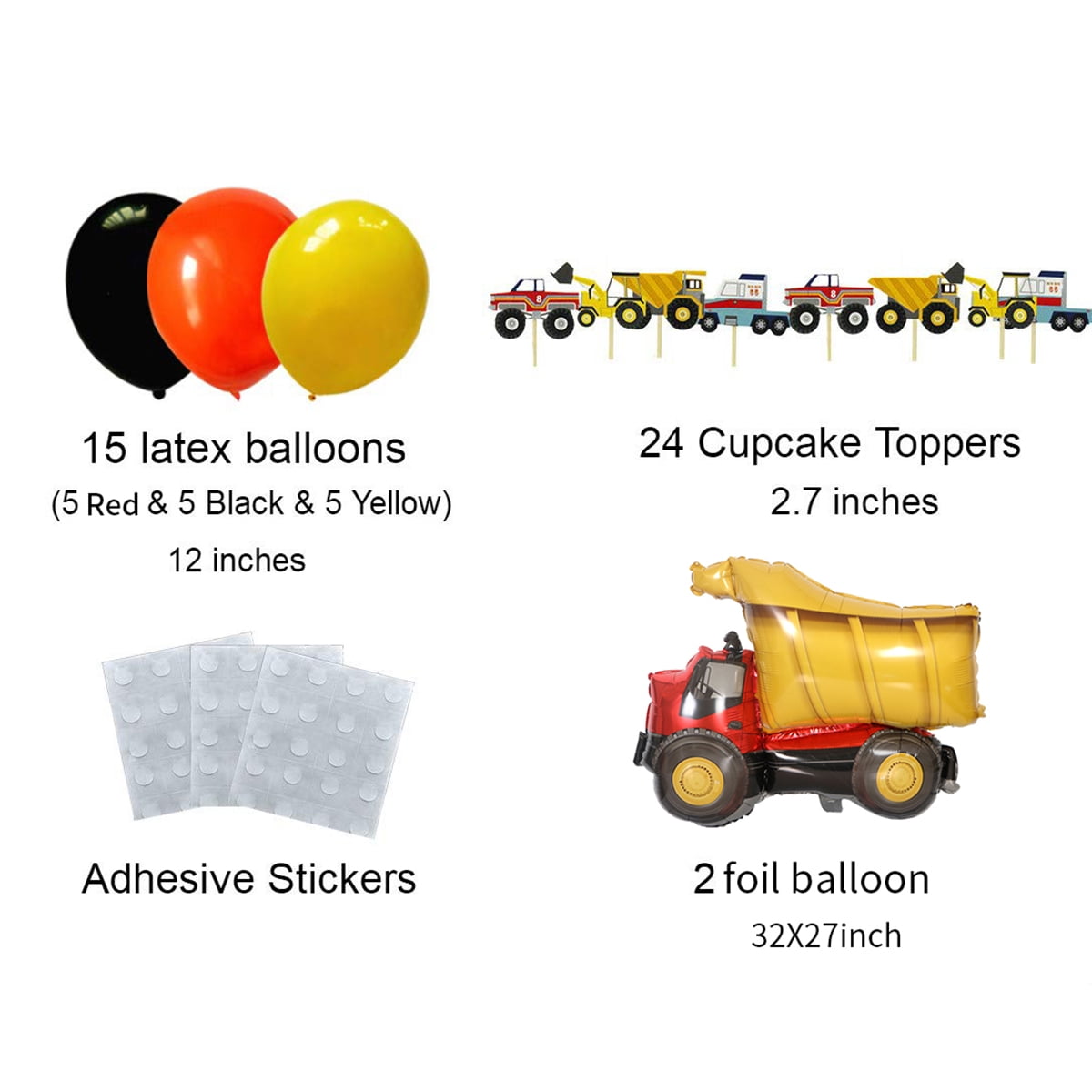 Birthday Party Decorations Construction Theme Birthday Party Supplies Dump Truck Sets Party Favors for Kids 72 Pieces
